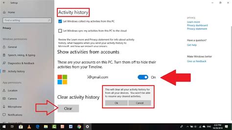 How To Clear Activity History Of Microsoft Account In Windows 10 Youtube