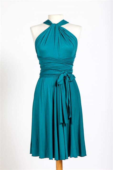 Turquoise Infinity Dresses Knee Length Bridesmaid Dresses Infinity