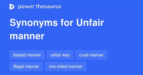Unfair Manner Synonyms 9 Words And Phrases For Unfair Manner