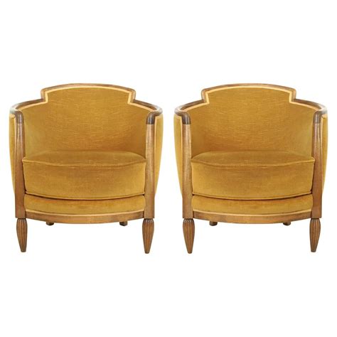 Pair Of French Art Deco Salon Chairs By Paul Folllot Circa 1925 At