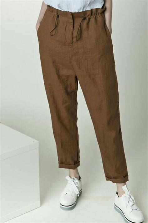 Fitted Linen Pants Loose Linen Pants Linen Trousers Look Fashion