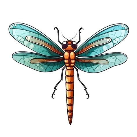 Premium Vector Cartoon Vector Dragonfly On White Background