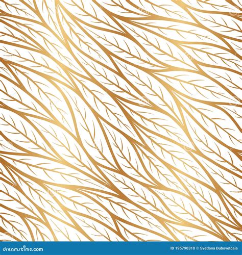 Vector Gold Seamless Pattern Floral Leaf Abstract Geometric
