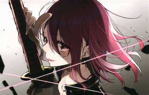 Download 1680x1050 Katana Anime Girl Pink Hair Profile View