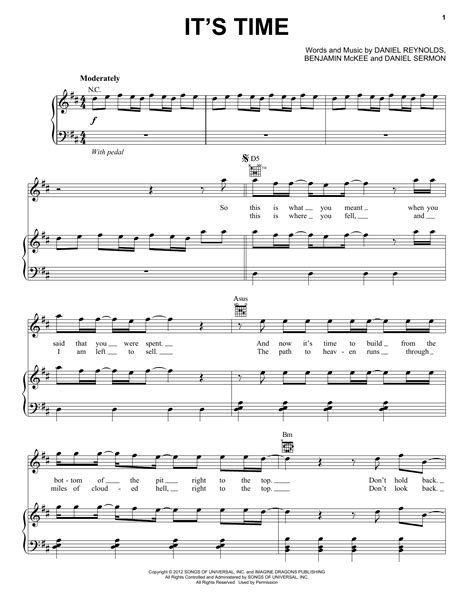Imagine Dragons Its Time Sheet Music Arranged For Easy Guitar And