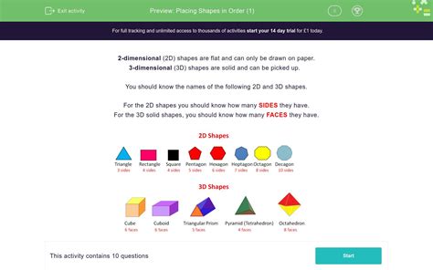 Placing Shapes In Order 1 Worksheet Edplace