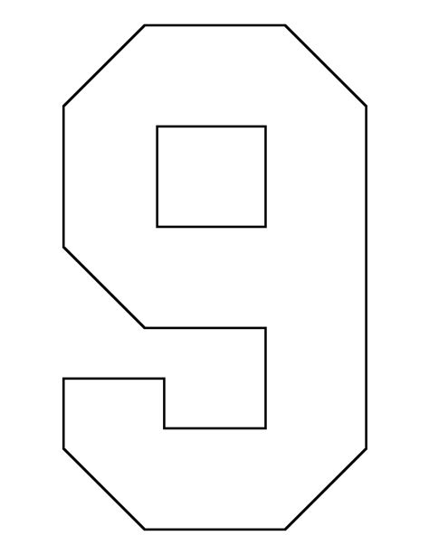 Number 9 Pattern Use The Printable Outline For Crafts Creating