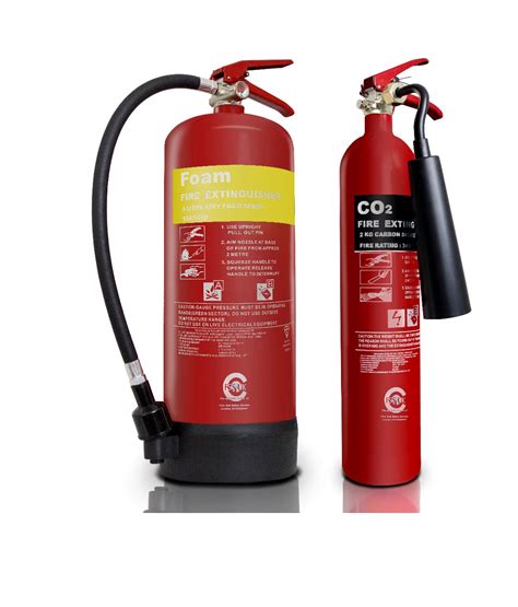 Fire Extinguisher Set 2kg Co2 6 Litre Bsi Kitmarked Foam Fire