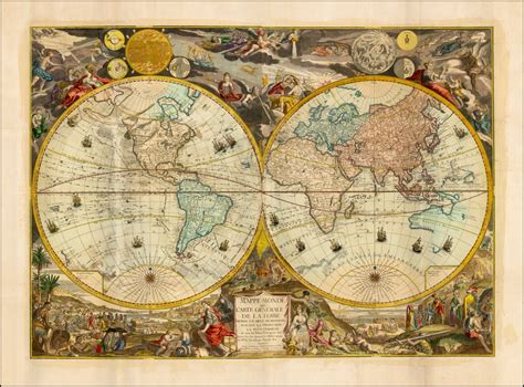 World Globe Ancient Map Old World Maps Ancient Map Poster Etsy