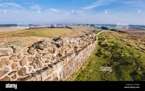 Hadrians Wall A Roman Wall Near Steel Rigg Once Brewed Northumberland