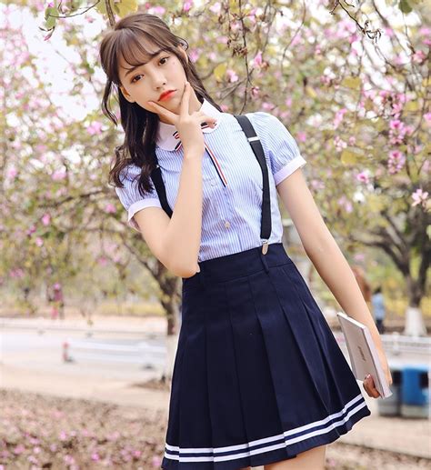 2019 Summer School Uniform Set Student Uniform Tie Sailor Suit Set Jk