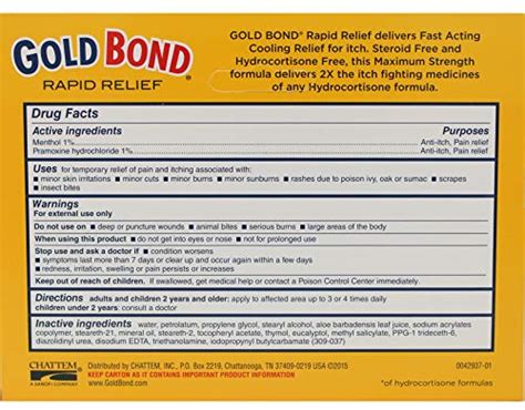 Gold Bond Rapid Relief Anti Itch Cream 2 Ounce Tube On Galleon Philippines