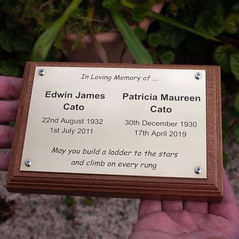 15mm Engraved Brass Memorial Plaque The Sign Maker Shop