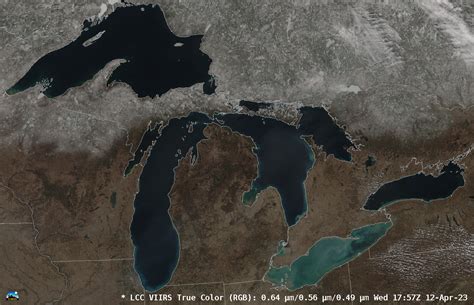 Viirs True Color Imagery Over The Clear Great Lakes — Cimss Satellite
