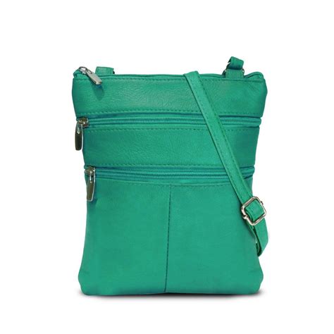 A Soft Genuine Leather Multi Pocket Crossbody Bag