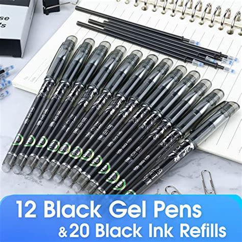 Yyshus Erasable Pen Set 12pcs Erasable Gel Pens And 20 Refills 05mm Tip