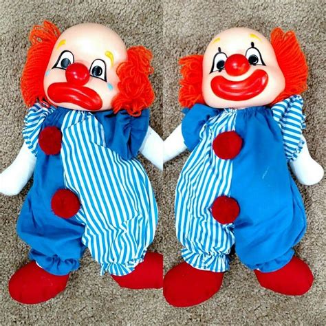 1982 Dakin Circus Clown 2 Face Cheery Teary Plush Toy Doll Etsy