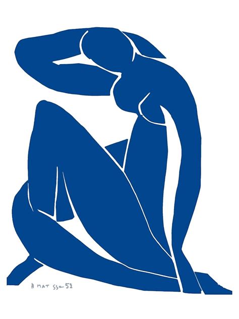Lámina fotográfica Henri Matisse Blue Nude II Azul minimalista de