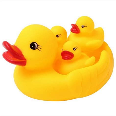 4pcslot Water Sports Entertainment Yellow Rubber Ducks Bathtime Pool
