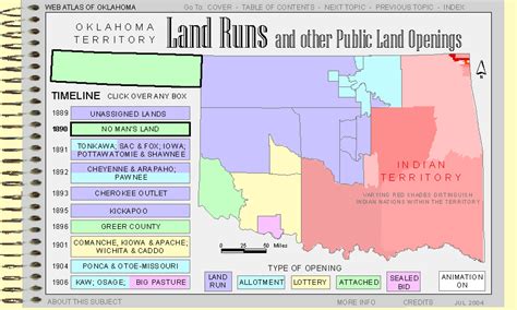 Map Of Land Openings In Oklahoma