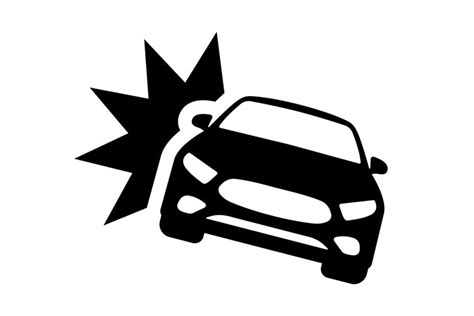Car Crash Vector Icon Car Accident Symbol Isolated