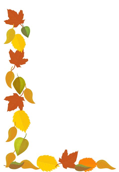 Fall Leaves Border On White Fall Clip Art Fall Leaf Template Fall