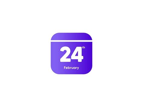 Premium Vector 24th February Calendar Date Month Icon With Gradient