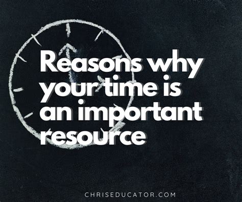 Reasons Why Your Time Is An Important Resource Chris Educator