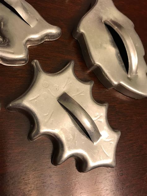 Vintage Holiday Cookie Cutters Tin Cookie Cutter Set Collectible