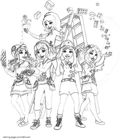 Download or print for free from the site. Lego Friends coloring book || COLORING-PAGES-PRINTABLE.COM