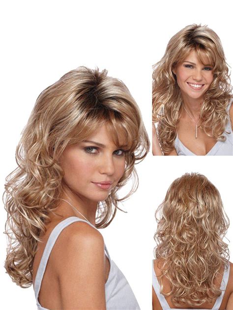 Inclined Bang Long Body Wave Synthetic Wig 26 Off Rosegal