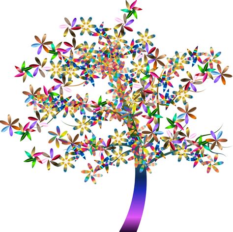 Clipart Colorful Floral Tree