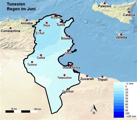 Gerade einmal 140 kilometer trennen das land von italien. Tunesien Wetter und Klima im Juni - Temperatur und Regen