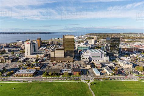 Considered the central business district of anchorage, downtown. Aerial View Of Downtown Anchorage And The Delaney Park ...