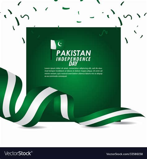 Pakistan Independence Day Celebration Template Vector Image
