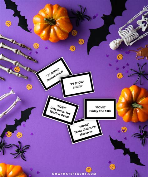 Halloween Charades Game Printables 80 Cards Of Horror Movie Tv Etsy