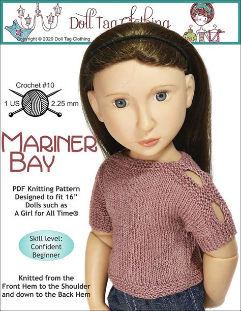 Doll Tag Clothing Mariner Bay Knitting Pattern For 16 Inch A Girl For
