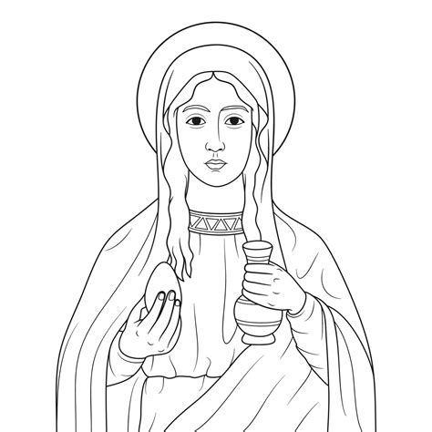 Saint Mary Magdalene Vector Illustration Outline Monochrome 23173614 Vector Art At Vecteezy