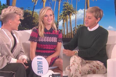 Ellen Asked Reese Witherspoon And Pink If They D Ever Had Sex In Public And It Was Delightfully