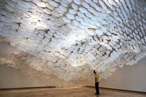 Large Indoor Cloud Formed With Thousands Of Kites