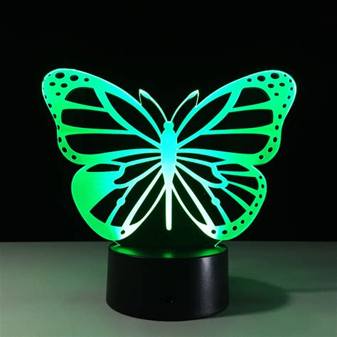 New Butterfly Led 3d Lamp Remote Touch Colorful Nightlight Creative