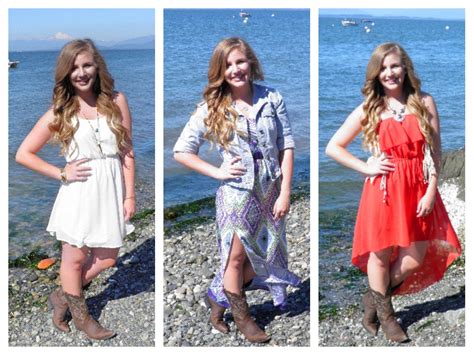 If the setting is a country club, switch to classic preppy: . How to Wear Cowboy Boots with Dresses | Seattle Stylista