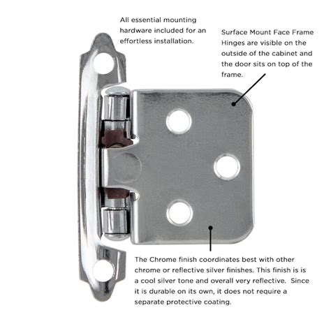 Hickory Hardware 2 Pack 170 Degree Opening Chrome Self Closing Flush