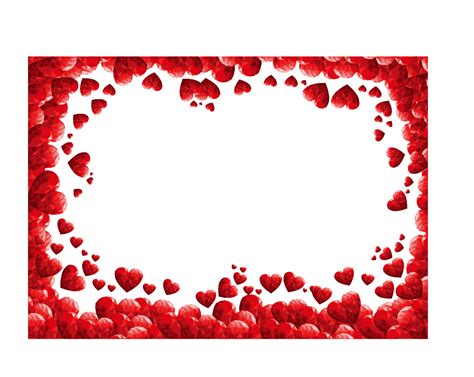 Red Hearts Border Red Heart Frame Png Transparent Clipart Image And