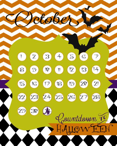 halloween countdown calendar printables  lolly jane