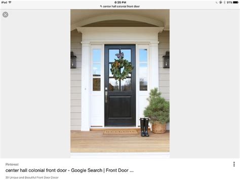 Classic Colonial White Sidelights Black Wooden Front Door