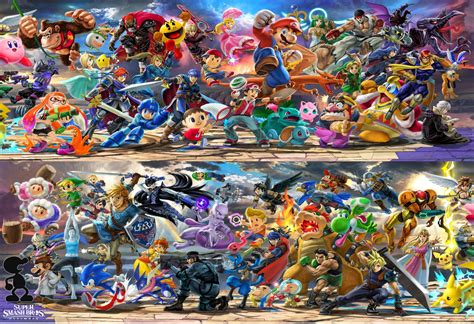 Super Smash Bros Ultimate Characters Poster 13x19