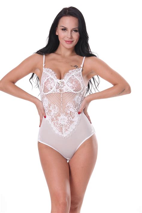 Sexy Babydoll Sexy White Woman Wrap Negligee Lace Lingerie Sheer