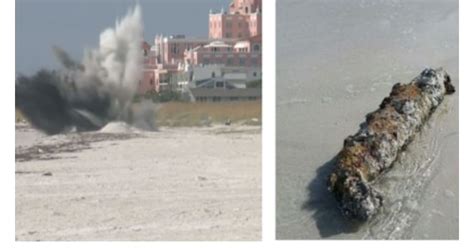 Wwii Bomb Detonated After Washing Up On Florida Beach Video