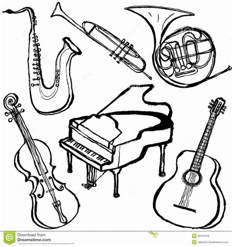 Musical Instruments Coloring Pages At Free Printable